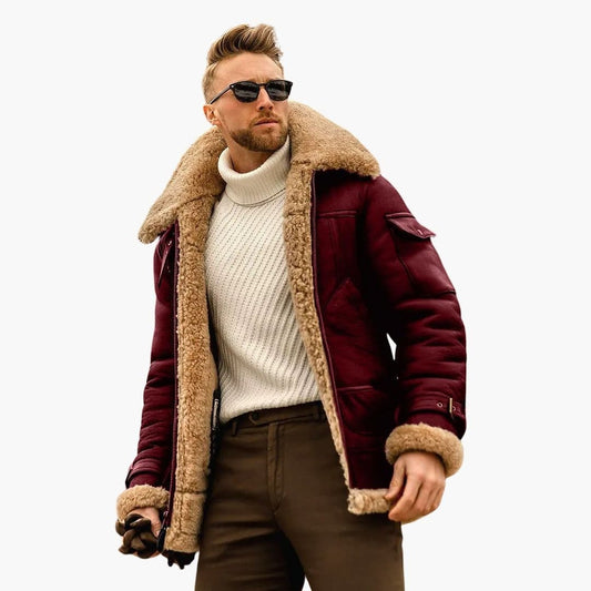 Axel – Chaqueta Aviador con Cuello de Borrego