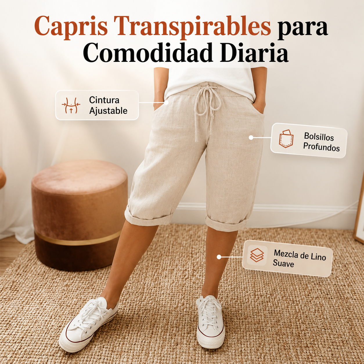 Nora – Pantalones de Algodón y Lino