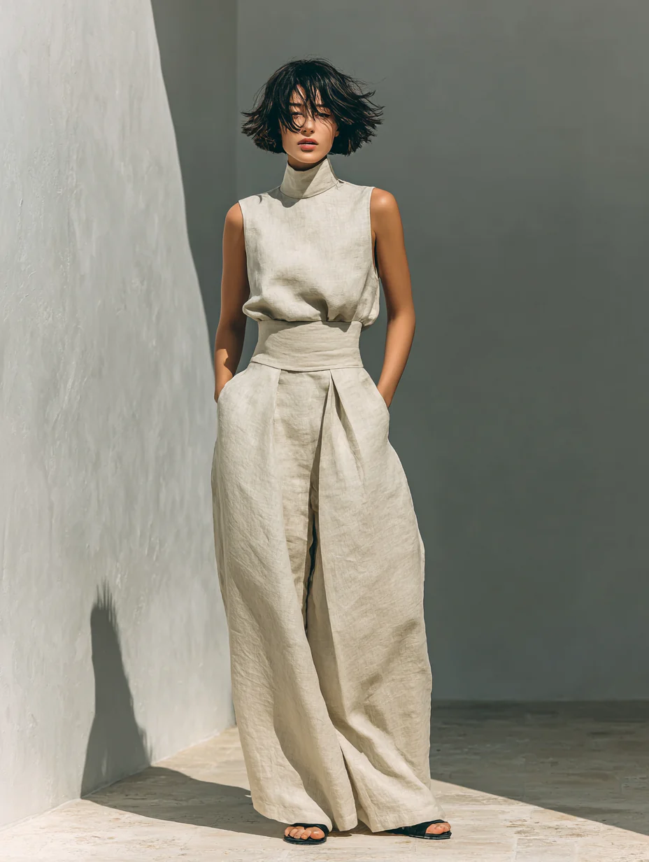 Maria – Conjunto de Lino y Algodón de Elegancia Natural