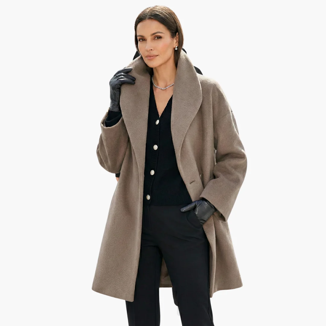 Clara – Abrigo Midi Con Cuello Amplio