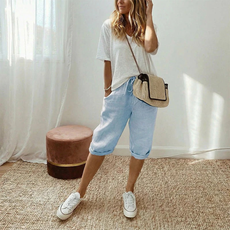 Nora – Pantalones de Algodón y Lino