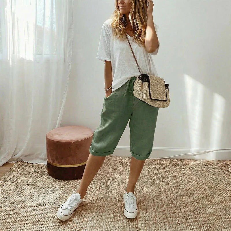 Nora – Pantalones de Algodón y Lino