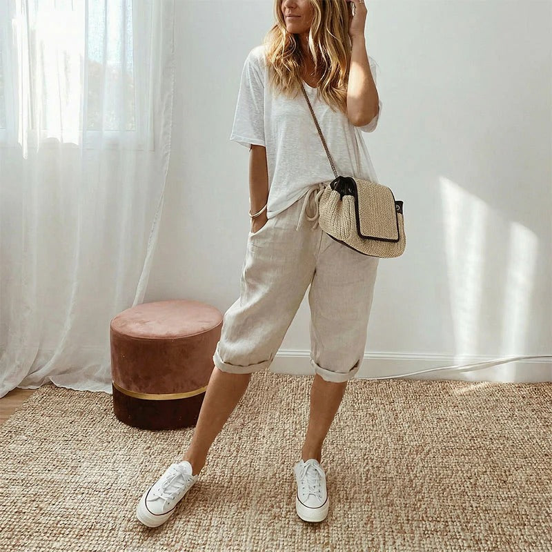 Nora – Pantalones de Algodón y Lino