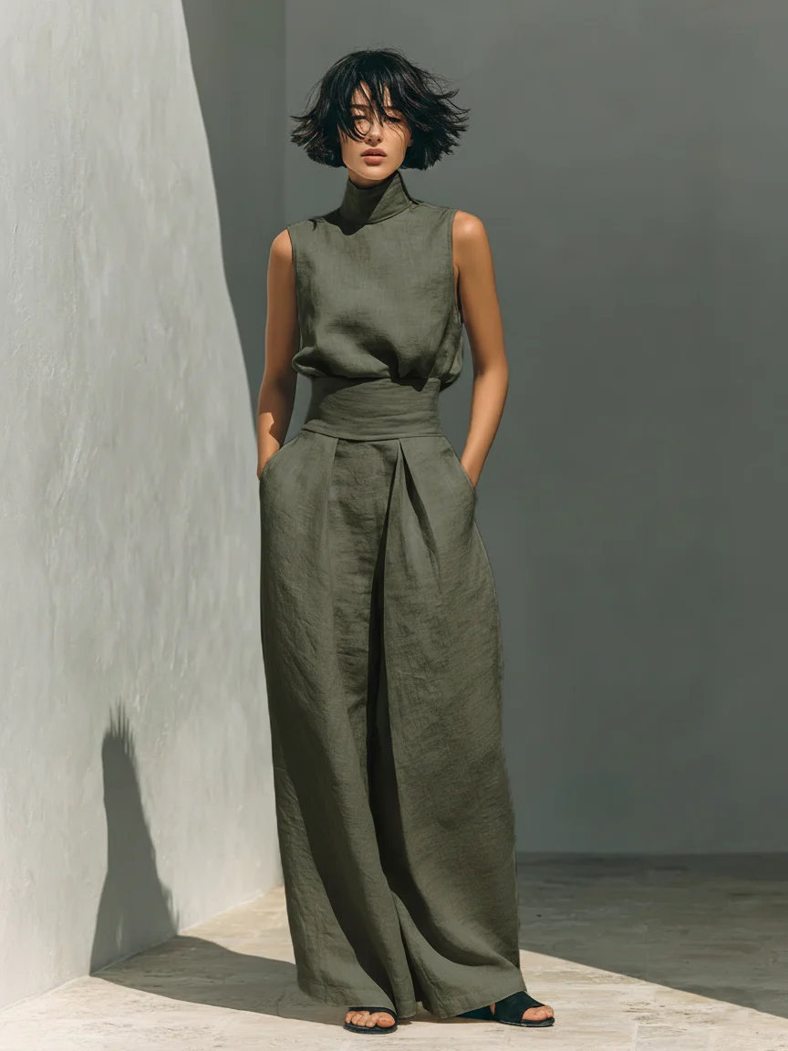 Maria – Conjunto de Lino y Algodón de Elegancia Natural