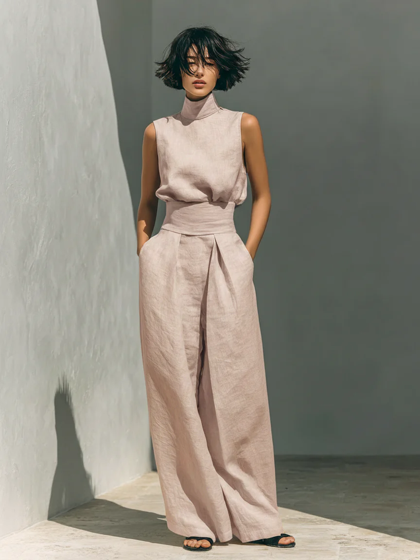 Maria – Conjunto de Lino y Algodón de Elegancia Natural