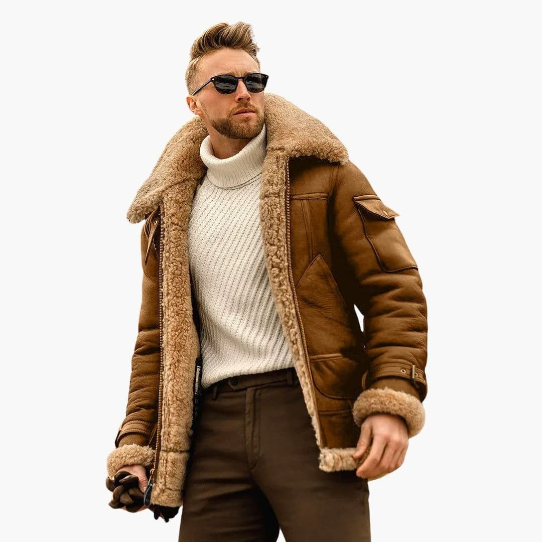 Axel – Chaqueta Aviador con Cuello de Borrego