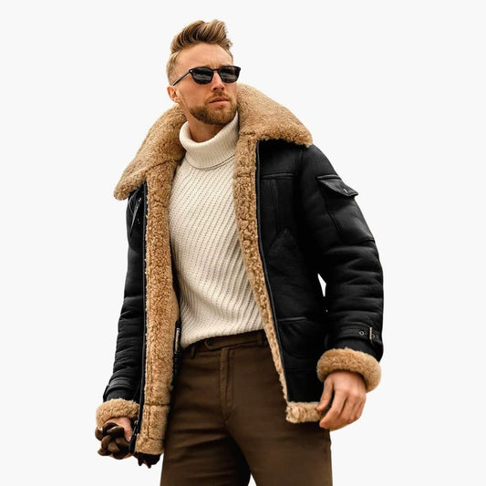 Axel – Chaqueta Aviador con Cuello de Borrego