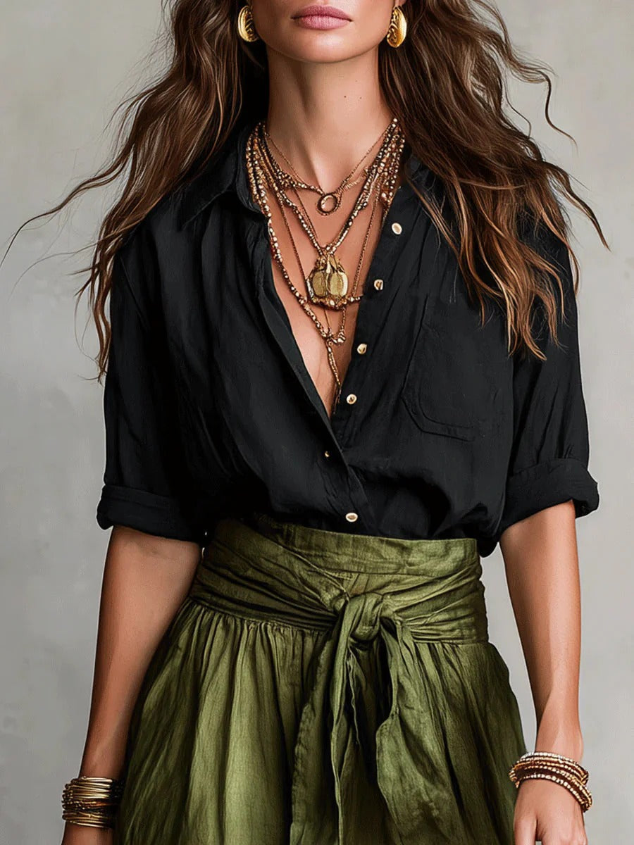 Violeta – Conjunto Blusa y Falda Midi